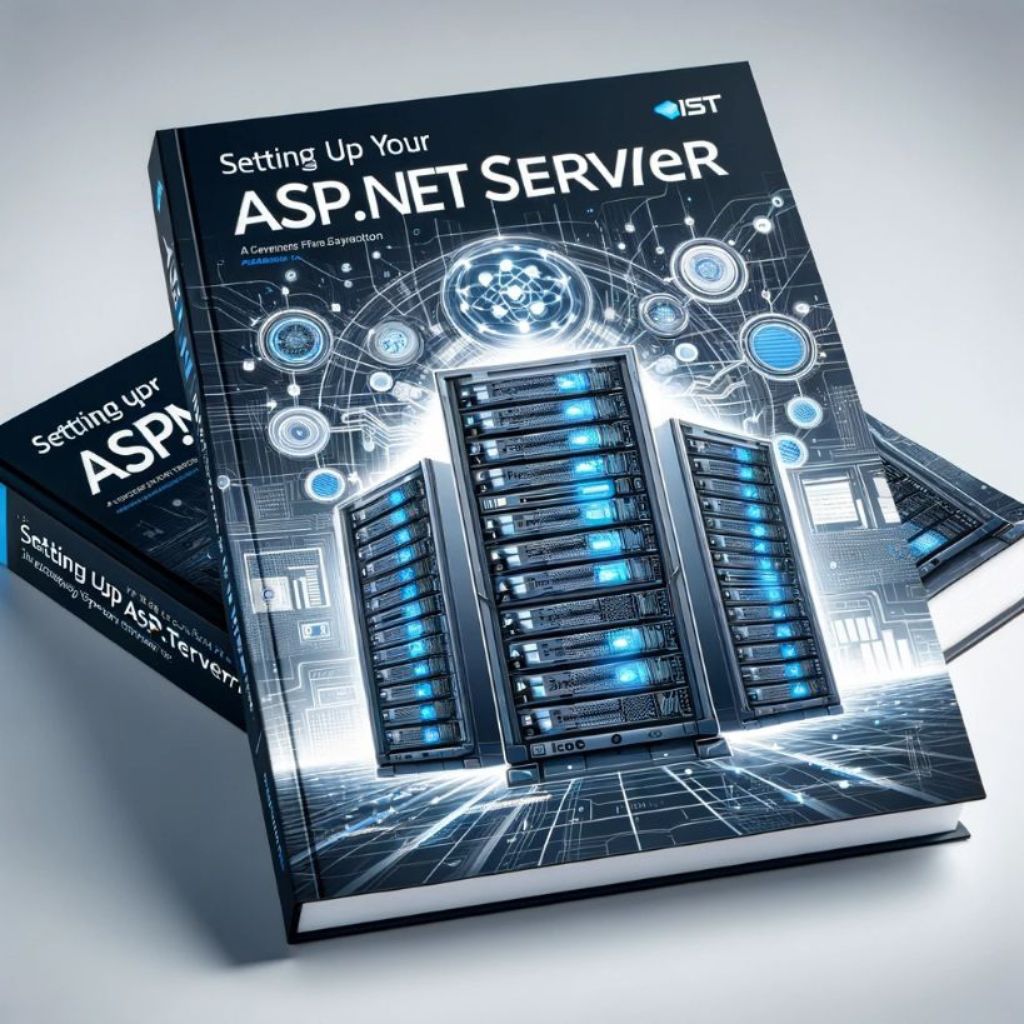 An illustrated guide cover for 'Setting Up Your ASP.NET Server (IIS)'.
