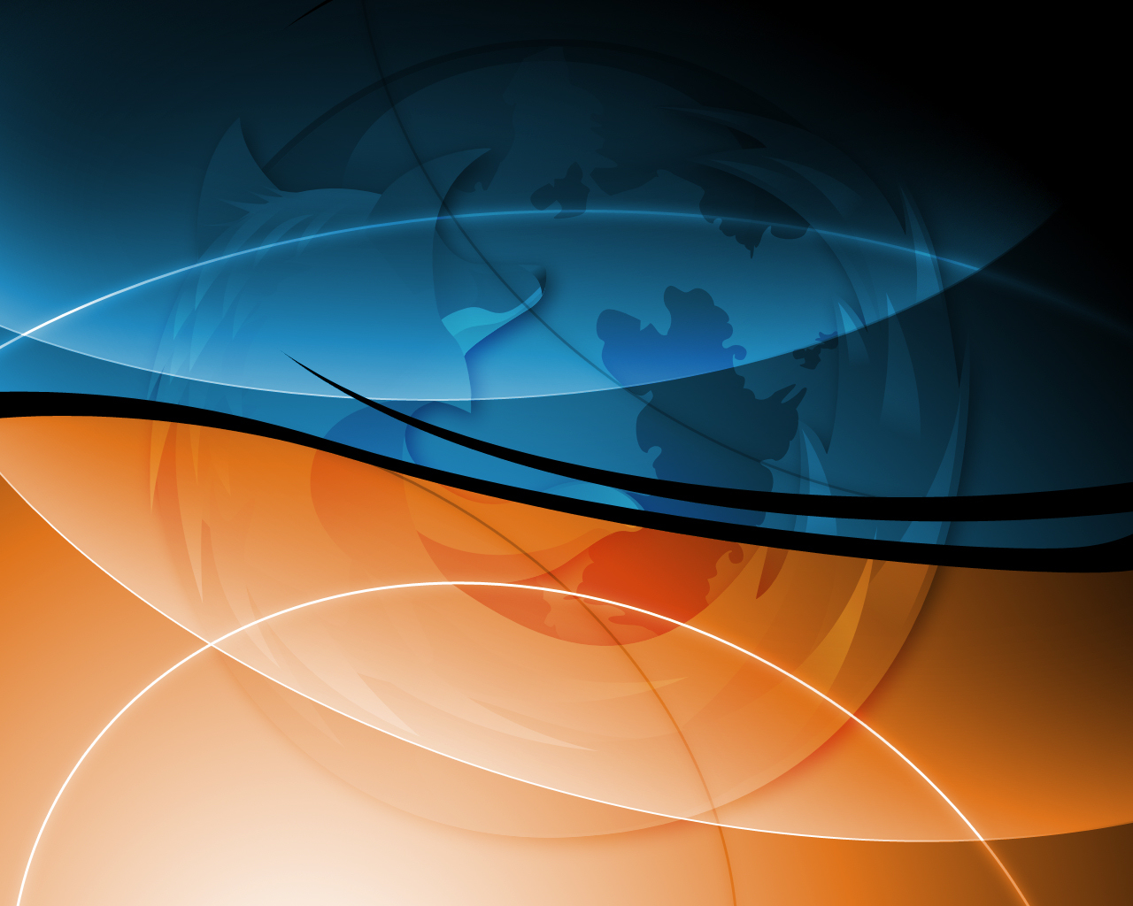 Firefox Blue Orange-Curves Wallpaper