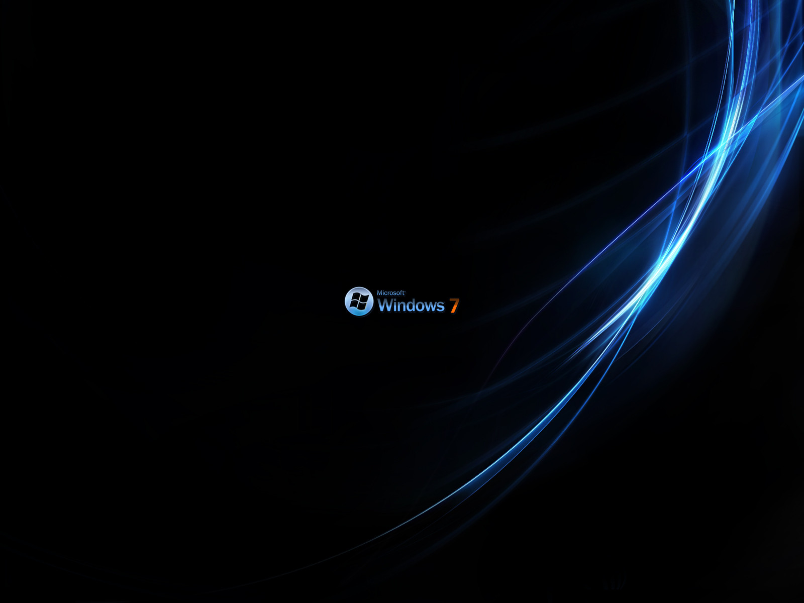 Windows 7 Blue-Orange-Black Wallpaper